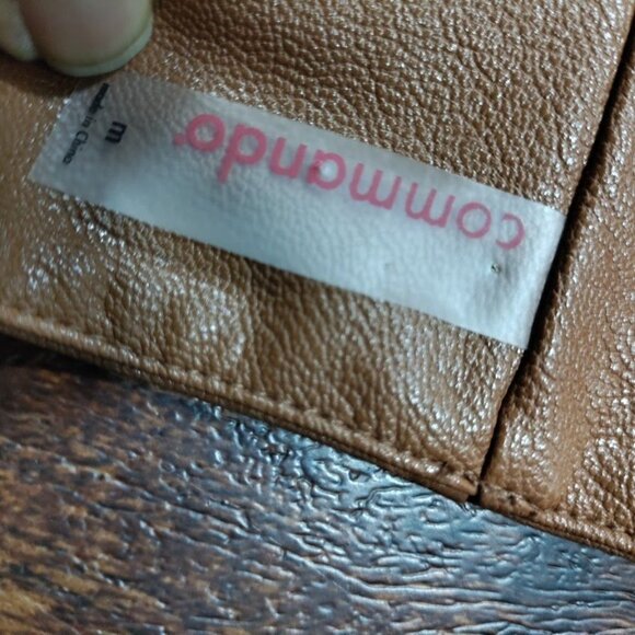 Commando Faux Leather Tie Belt Paperbag High Waisted Pant, Tan Women's Size M - Picture 5 of 7